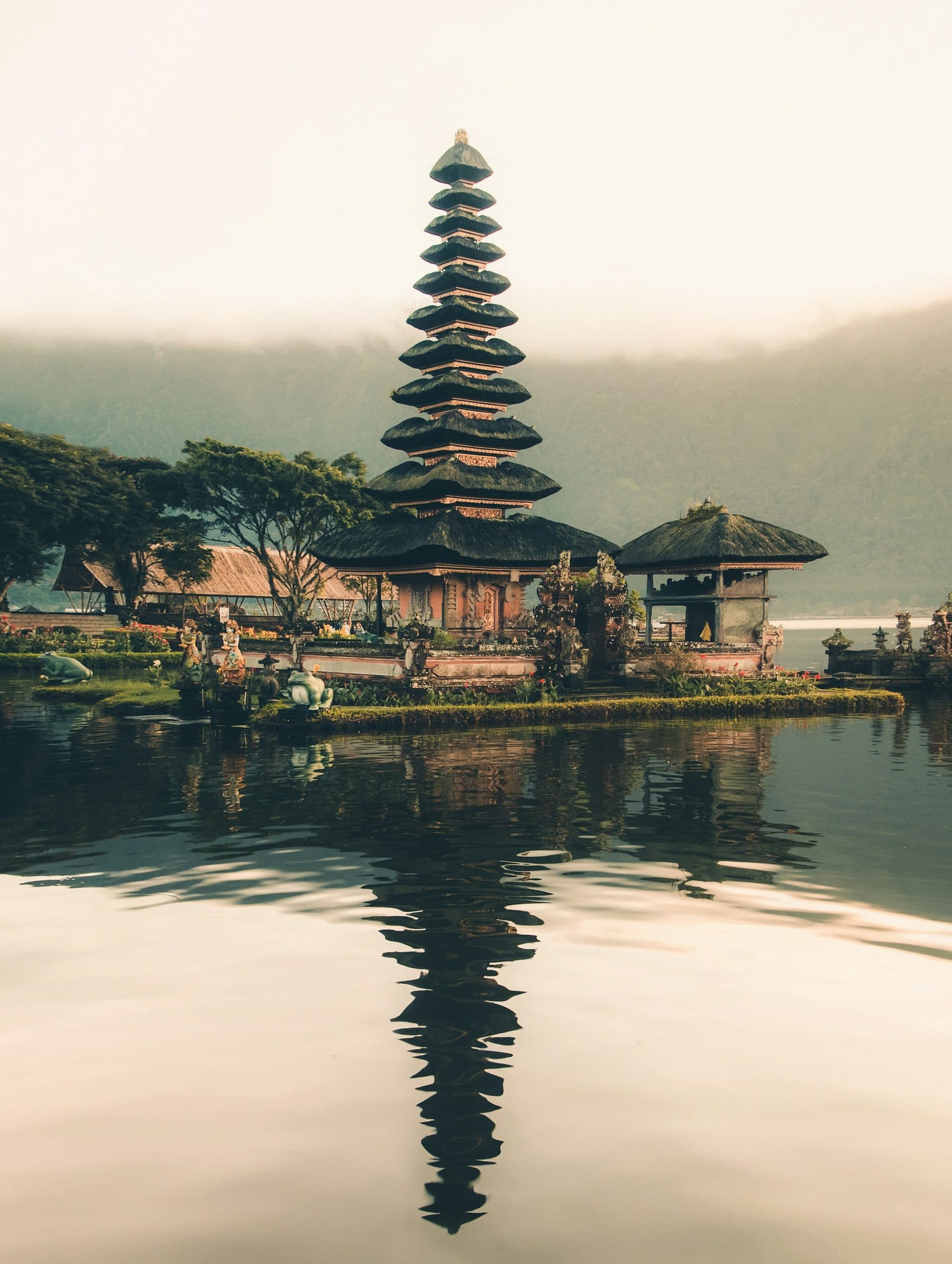 Bali temple on the water