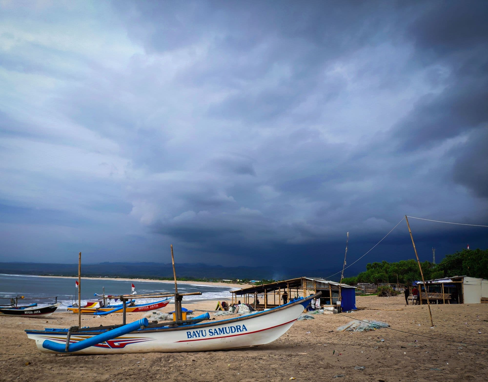 Fishing boats on a Bali beach