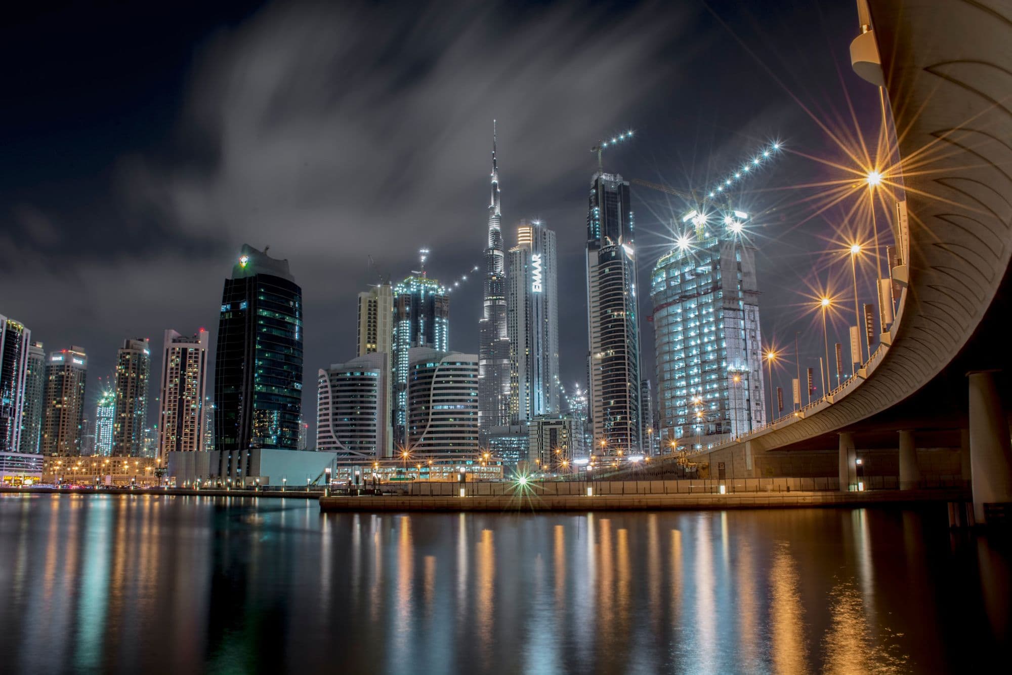 Dubai skyline at night