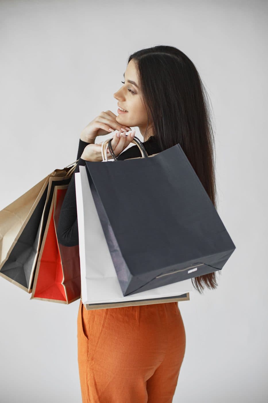 Shopper with luxury bags