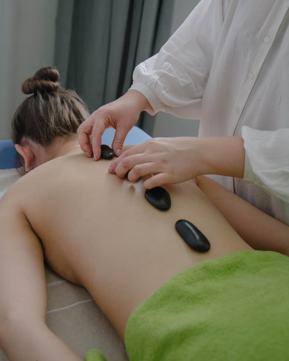Hot stone spa treatment